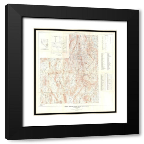 Lincoln County Minerals Nevada Mines - Tschanz Black Modern Wood Framed Art Print with Double Matting by Tschanz