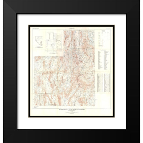 Lincoln County Minerals Nevada Mines - Tschanz Black Modern Wood Framed Art Print with Double Matting by Tschanz