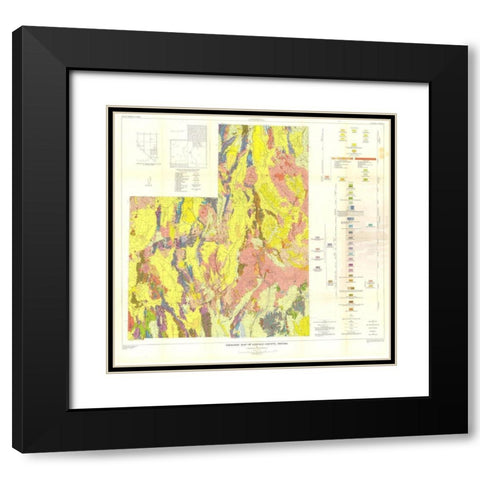 Lincoln County Nevada Mines - Tschanz 1954 Black Modern Wood Framed Art Print with Double Matting by Tschanz