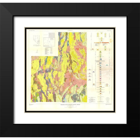 Lincoln County Nevada Mines - Tschanz 1954 Black Modern Wood Framed Art Print with Double Matting by Tschanz