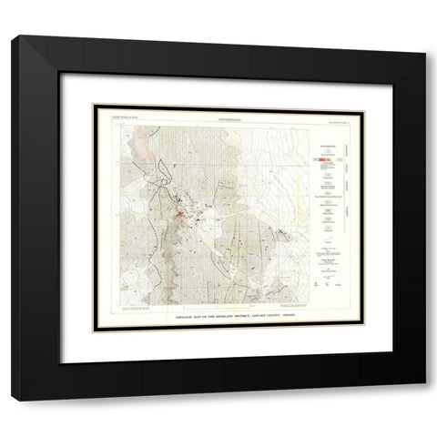 Highland District Lincoln County NV Mines Black Modern Wood Framed Art Print with Double Matting by Tschanz