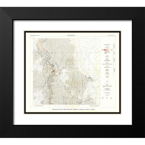 Highland District Lincoln County NV Mines Black Modern Wood Framed Art Print with Double Matting by Tschanz