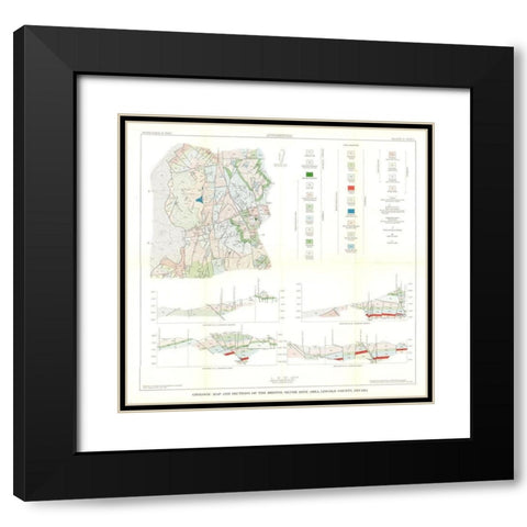 Lincoln County Bristol Silver Mine Area NV Black Modern Wood Framed Art Print with Double Matting by USGS