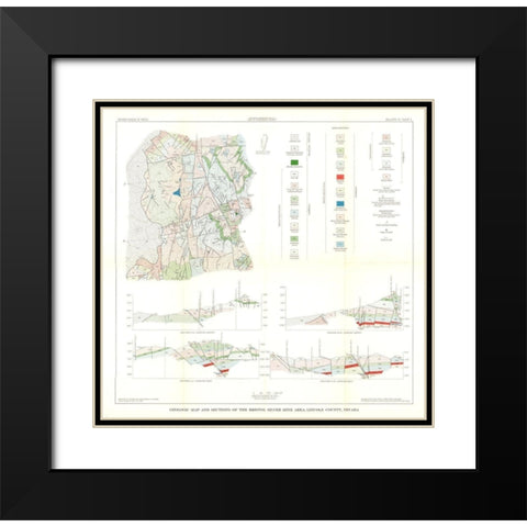 Lincoln County Bristol Silver Mine Area NV Black Modern Wood Framed Art Print with Double Matting by USGS