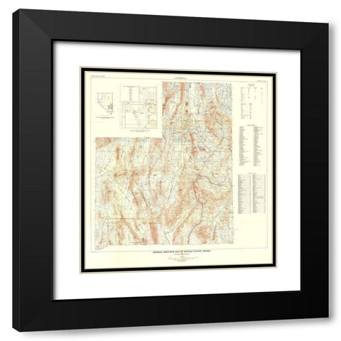 Lincoln County Minerals Nevada Mines - Tschanz Black Modern Wood Framed Art Print with Double Matting by Tschanz