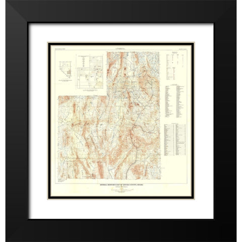 Lincoln County Minerals Nevada Mines - Tschanz Black Modern Wood Framed Art Print with Double Matting by Tschanz