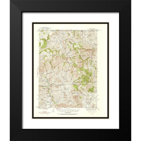 Mountain City Nevada Idaho Quad - USGS 1936 Black Modern Wood Framed Art Print with Double Matting by USGS