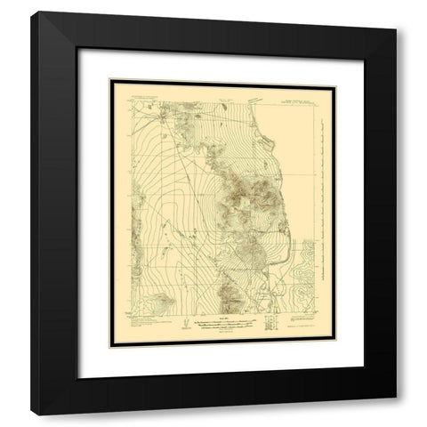 Mohave City Nevada California Arizona Quad Black Modern Wood Framed Art Print with Double Matting by USGS