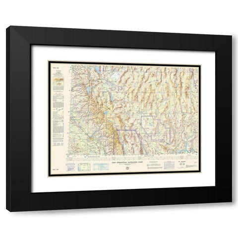 Mt Whitney California Nevada Arizona Sheet Black Modern Wood Framed Art Print with Double Matting by USAF