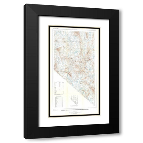 Southern Nye County Minerals NV Mines Black Modern Wood Framed Art Print with Double Matting by Cornwall