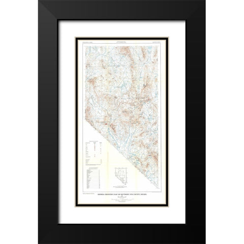 Southern Nye County Minerals NV Mines Black Modern Wood Framed Art Print with Double Matting by Cornwall