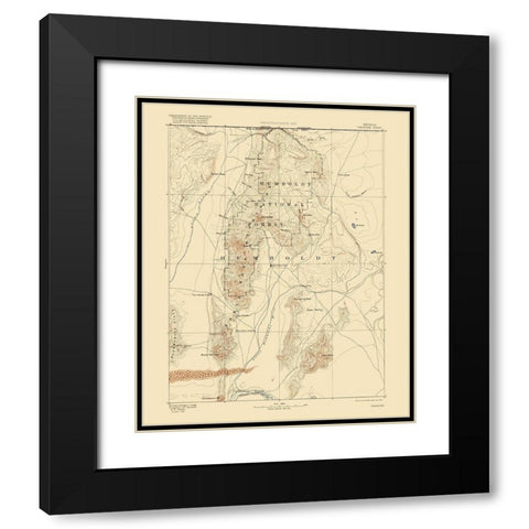 Paradise Nevada Sheet - USGS 1893 Black Modern Wood Framed Art Print with Double Matting by USGS