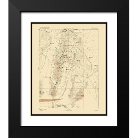 Paradise Nevada Sheet - USGS 1893 Black Modern Wood Framed Art Print with Double Matting by USGS