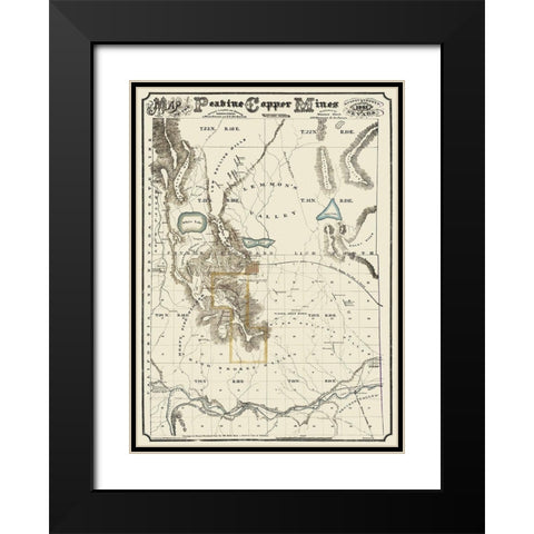 Peavine Copper Mines Nevada - Hatch 1867 Black Modern Wood Framed Art Print with Double Matting by Hatch