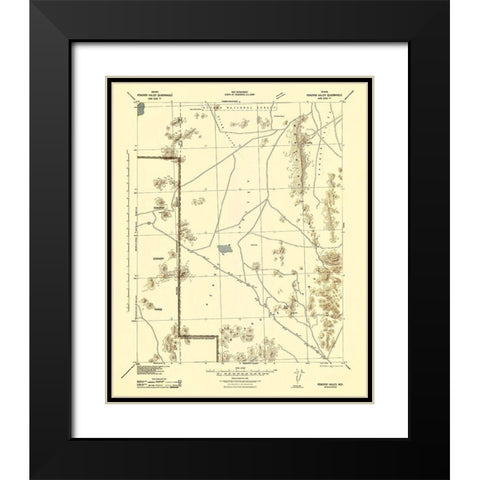 Penoyer Valley Nevada - US Army 1942 Black Modern Wood Framed Art Print with Double Matting by US Army