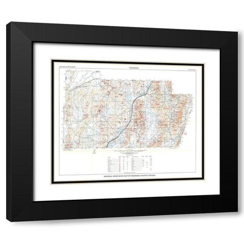 Pershing County Minerals Nevada Mines Black Modern Wood Framed Art Print with Double Matting by Johnson