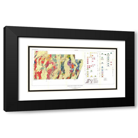 Pershing County Nevada Mines - USGS 1961 Black Modern Wood Framed Art Print with Double Matting by USGS