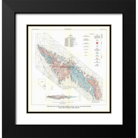 Pioche District Castleton Ore Channel NV Mines Black Modern Wood Framed Art Print with Double Matting by USGS