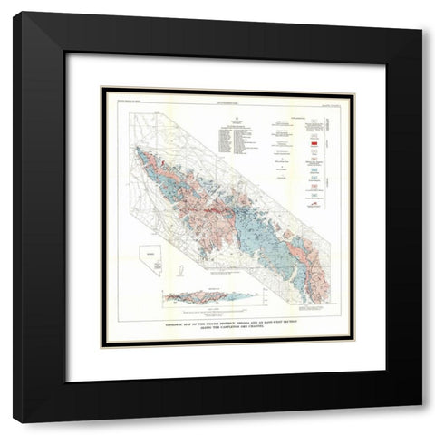 Pioche District Castleton Ore Channel NV Mines Black Modern Wood Framed Art Print with Double Matting by USGS