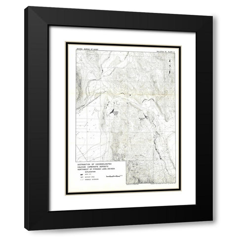 Lake Pyramid Calcium Nevada Mines - USGS 1966 Black Modern Wood Framed Art Print with Double Matting by USGS
