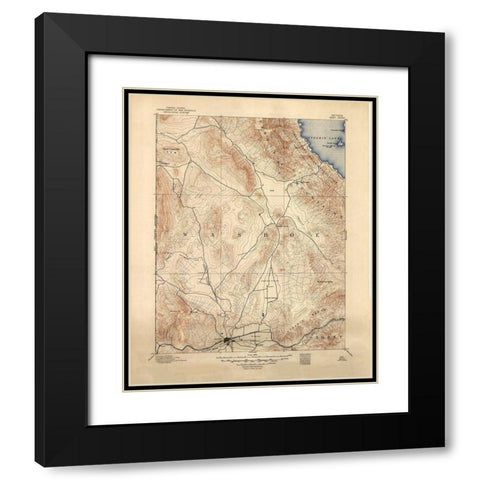 Reno Nevada Sheet - USGS 1893 Black Modern Wood Framed Art Print with Double Matting by USGS