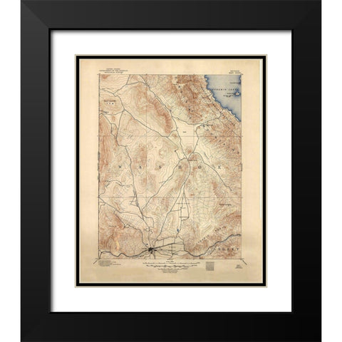 Reno Nevada Sheet - USGS 1893 Black Modern Wood Framed Art Print with Double Matting by USGS