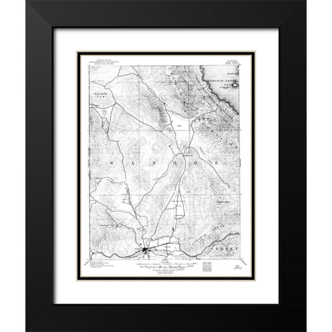 Reno Nevada Sheet - USGS 1889 Black Modern Wood Framed Art Print with Double Matting by USGS