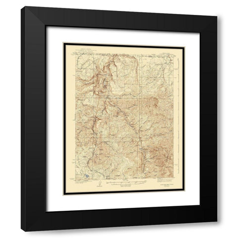 Rowland Nevada Idaho Quad - USGS 1940 Black Modern Wood Framed Art Print with Double Matting by USGS