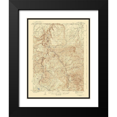 Rowland Nevada Idaho Quad - USGS 1940 Black Modern Wood Framed Art Print with Double Matting by USGS