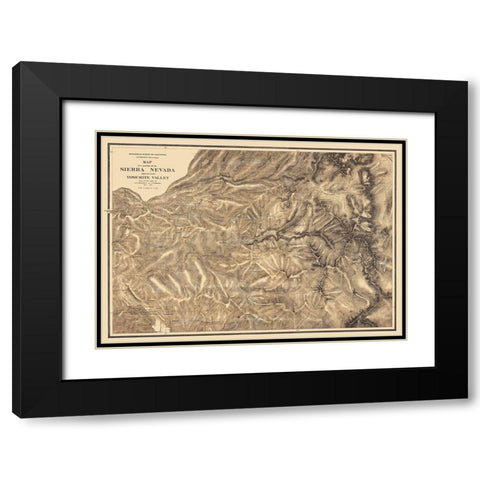 Part of Sierra Nevada California - Whitney 1867 Black Modern Wood Framed Art Print with Double Matting by Whitney