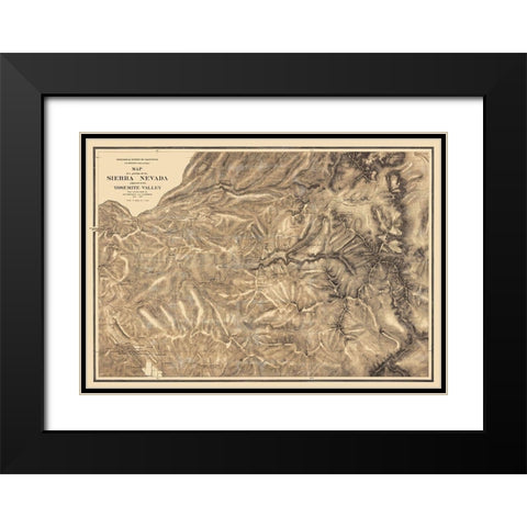 Part of Sierra Nevada California - Whitney 1867 Black Modern Wood Framed Art Print with Double Matting by Whitney