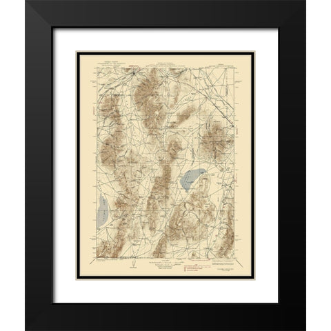 Sonoma Range Nevada Quad - USGS 1939 Black Modern Wood Framed Art Print with Double Matting by USGS