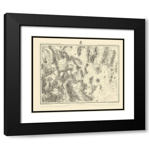 Southern Nevada California Geographical Sheet Black Modern Wood Framed Art Print with Double Matting by US Army