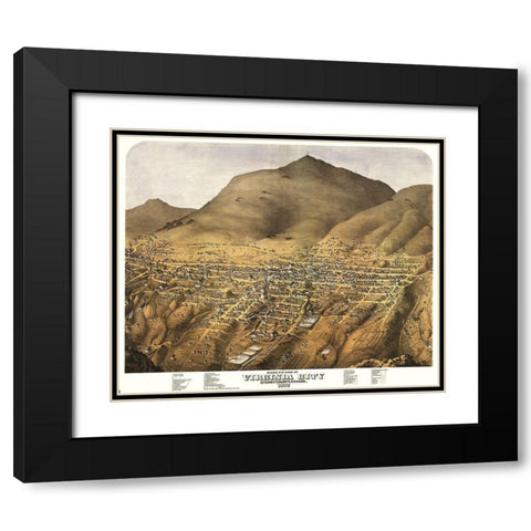 Virginia City Nevada - Koch 1875 Black Modern Wood Framed Art Print with Double Matting by Koch