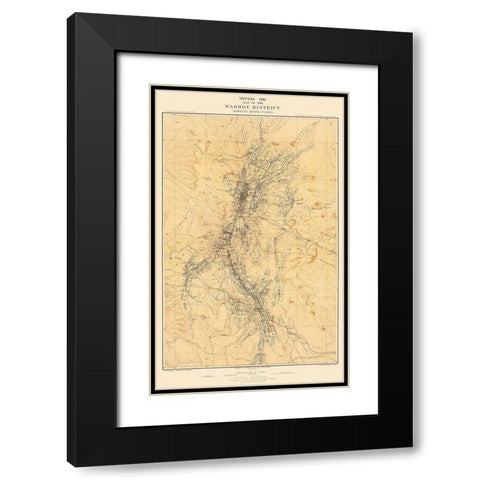 Washoe Mining District Claims Nevada - Hoffman Black Modern Wood Framed Art Print with Double Matting by Hoffman
