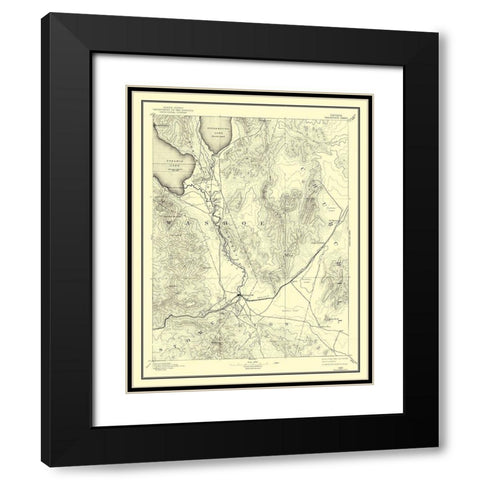 Wadsworth Nevada Sheet - USGS 1894 Black Modern Wood Framed Art Print with Double Matting by USGS