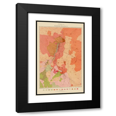 Washoe District Nevada - Becker 1882 Black Modern Wood Framed Art Print with Double Matting by Becker