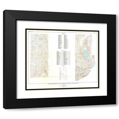 Washoe Storey Counties Mineral NV Mines Black Modern Wood Framed Art Print with Double Matting by Bonham