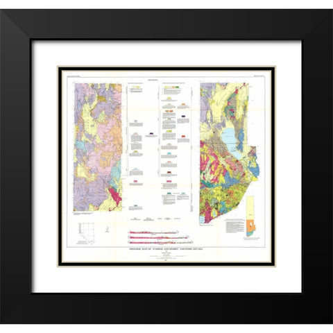 Washoe Storey Counties Nevada Mines - Bonham 1969 Black Modern Wood Framed Art Print with Double Matting by Bonham