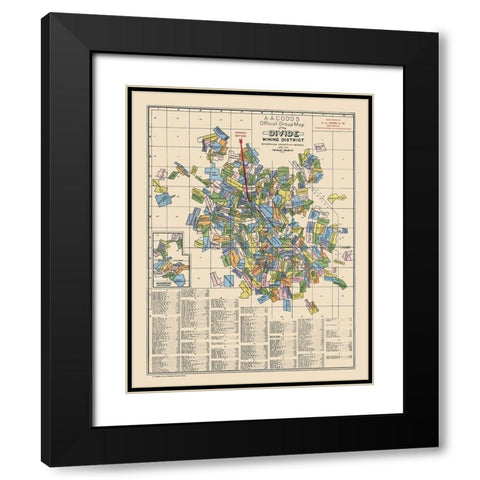 Divide Mining District Landowner Nevada - Codd Black Modern Wood Framed Art Print with Double Matting by Codd