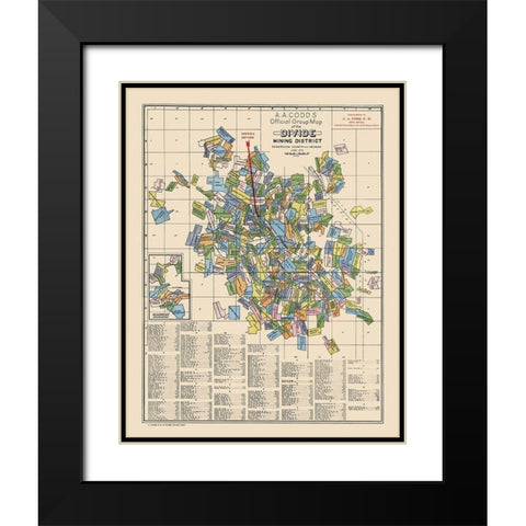 Divide Mining District Landowner Nevada - Codd Black Modern Wood Framed Art Print with Double Matting by Codd