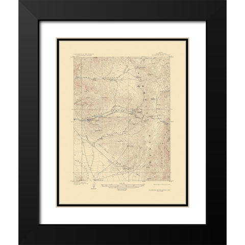 Rochester Mining Nevada - USGS 1928 Black Modern Wood Framed Art Print with Double Matting by USGS