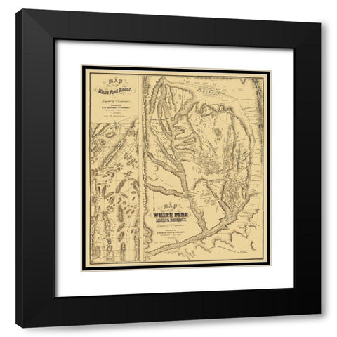 White Pine Range Mining Landowner NV Black Modern Wood Framed Art Print with Double Matting by Bancroft
