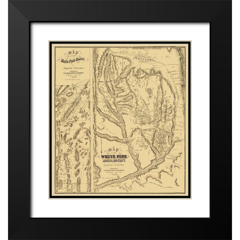 White Pine Range Mining Landowner NV Black Modern Wood Framed Art Print with Double Matting by Bancroft
