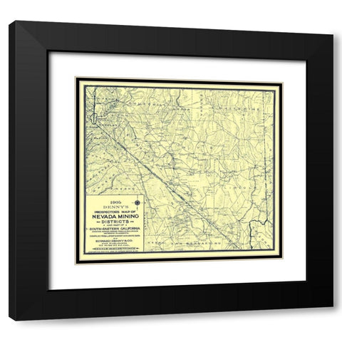 Prospectors Mining District Nevada - Denny 1905 Black Modern Wood Framed Art Print with Double Matting by Denny