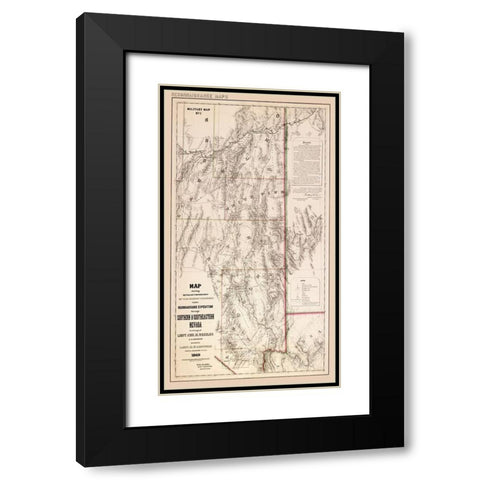 Nevada Southern Nevada - Hamel 1869 Black Modern Wood Framed Art Print with Double Matting by Hamel