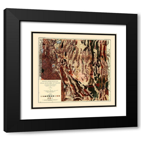 Nevada S 40th Parallel Nevada - Spurr 1903 Black Modern Wood Framed Art Print with Double Matting by Spurr