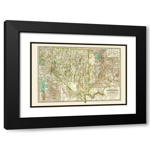Nevada, Utah - Matthews 1807 Black Modern Wood Framed Art Print with Double Matting by Matthews