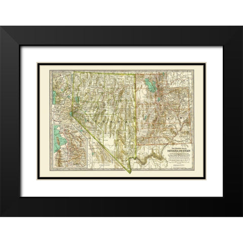 Nevada, Utah - Matthews 1807 Black Modern Wood Framed Art Print with Double Matting by Matthews