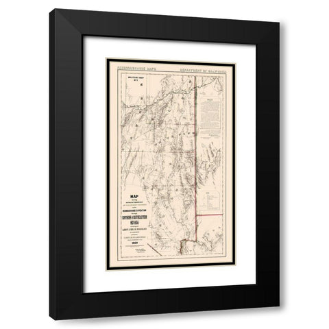 Nevada - Wheeler 1869  Black Modern Wood Framed Art Print with Double Matting by Wheeler